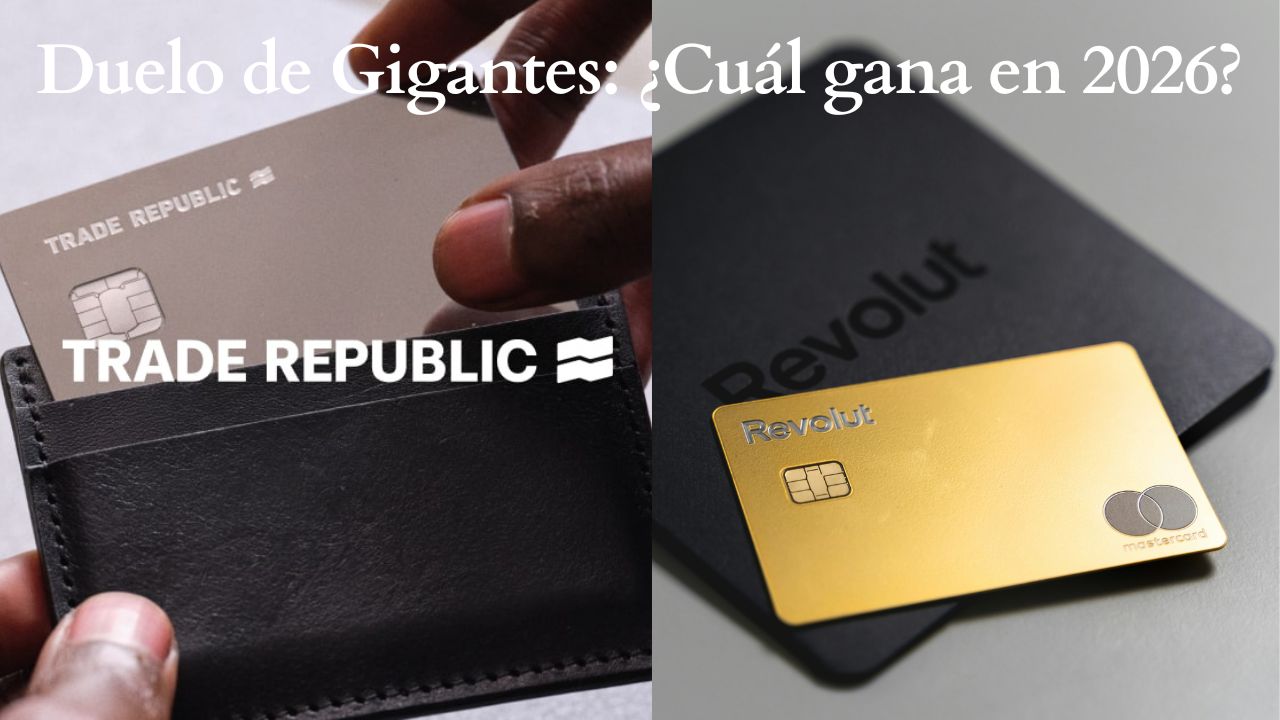 Comparativa visual entre Revolut y Trade Republic para elegir la mejor cuenta de ahorro en 2026.